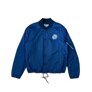 McQ by Alexander McQueen Men’s Navy Blue Lightweight MA-1 Duvet Bomber Jacket